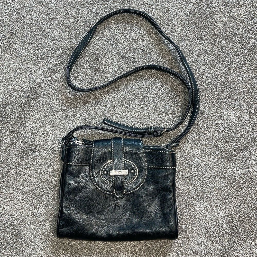 NINE WEST Handbag Black Crossbody purse Leather Upper